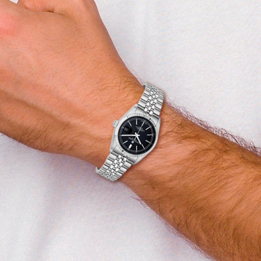 Charles Hubert Men's Stainless Steel Watch - Black Dial - 35mm - NEW - Picture 2 of 6